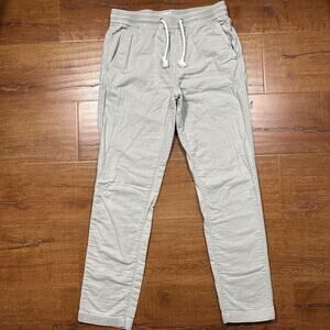 Marine Layer Chino Pants Mens S Gray Slim Straight Fit Pull On Drawstring Cotton
